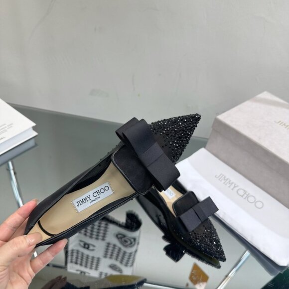 Jimmy Choo2022ss new spring and summer mesh hot diamond series flat shoes - Picture 3 of 9